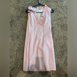 Lilly Pulitzer seersucker dress pink and white size 4 EUC